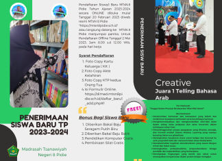 MTsN 8 PIDIE KEMBALI MEMBUKA PENDAFTARAN SISWA BARU 2023-2024 PENERIMAAN SISWA BARU MTsN 8 PIDIE