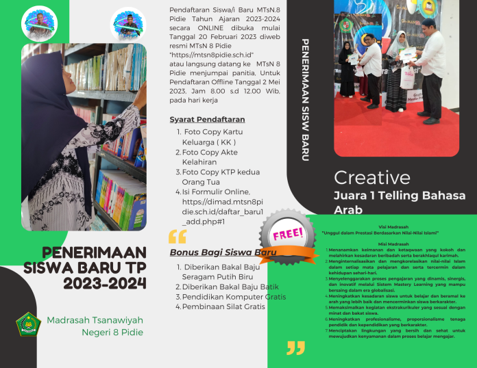 PENERIMAAN SISWA BARU MTsN 8 PIDIE